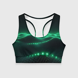 Топик спортивный женский Круглый зеленый мистический фон, цвет: 3D-принт