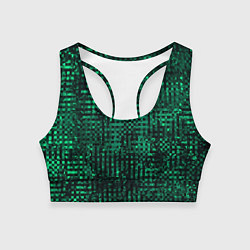Топик спортивный женский Чёрно-зелёный абстрактный, цвет: 3D-принт