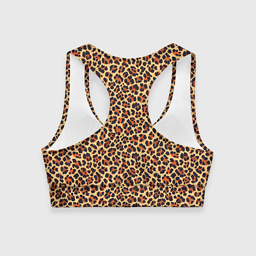 Женский спортивный топ Леопардовый узор текстура-шкура / 3D-принт – фото 2