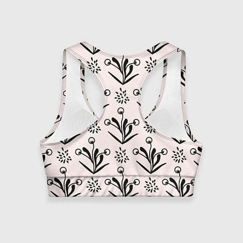 Женский спортивный топ Веточка цветочная / 3D-принт – фото 2