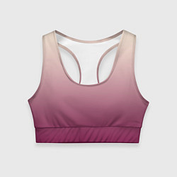 Топик спортивный женский Градиент бежевый в пурпурный, цвет: 3D-принт