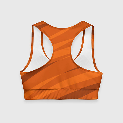Женский спортивный топ Тёмный оранжевый полосами / 3D-принт – фото 2