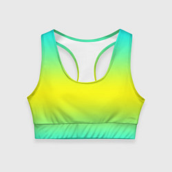 Топик спортивный женский Кислотный градиент, цвет: 3D-принт