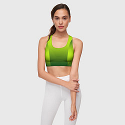Топик спортивный женский Яркий зеленый градиентный комбинированный узор, цвет: 3D-принт — фото 2