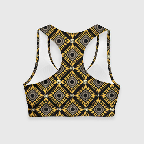 Женский спортивный топ Греческий орнамент меандр / 3D-принт – фото 2