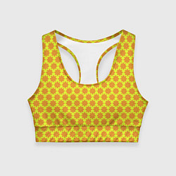 Топик спортивный женский Паттерн щитовой, цвет: 3D-принт