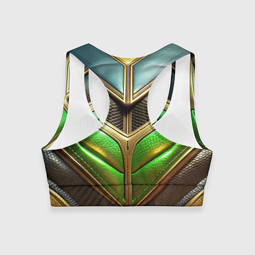 Женский спортивный топ Футуристичная объемная текстура из кожи / 3D-принт – фото 2