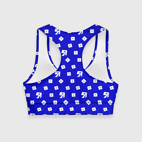 Женский спортивный топ Roblox blue pattern / 3D-принт – фото 2