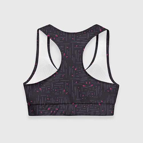 Женский спортивный топ Розовые треугольники на темном / 3D-принт – фото 2