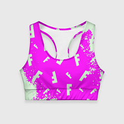 Женский спортивный топ Fortnite pattern pink