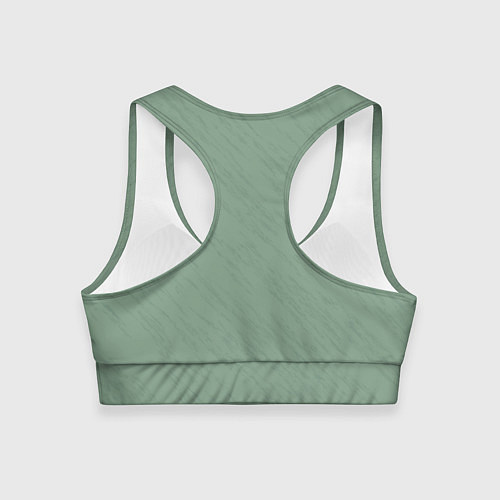 Женский спортивный топ Текстура пыльно-зелёный однотонный / 3D-принт – фото 2