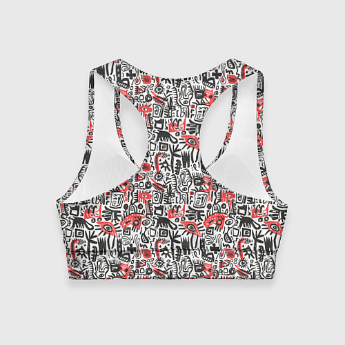 Женский спортивный топ Узоры абстрактные / 3D-принт – фото 2