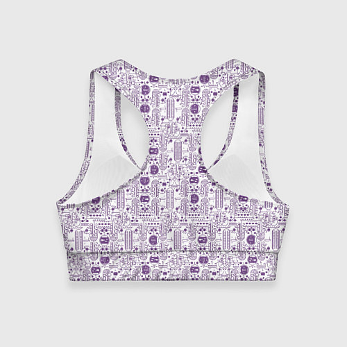 Женский спортивный топ Узоры и лица / 3D-принт – фото 2