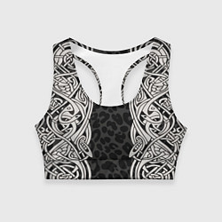 Топик спортивный женский Скандинавский кельтский узор, цвет: 3D-принт