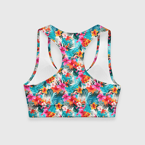 Женский спортивный топ Летний гавайский паттерн / 3D-принт – фото 2