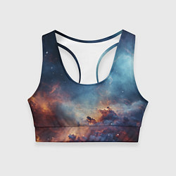 Топик спортивный женский Космическая даль, цвет: 3D-принт