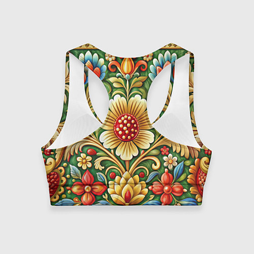 Женский спортивный топ Стиль советского ковра узоры и орнамент / 3D-принт – фото 2