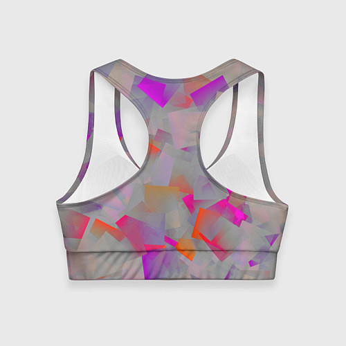 Женский спортивный топ Розово-фиолетовые осколки / 3D-принт – фото 2