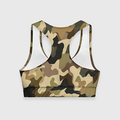 Женский спортивный топ Милитари камуфляж / 3D-принт – фото 2