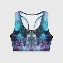 Топик спортивный женский Фантастический неоновый космос, цвет: 3D-принт