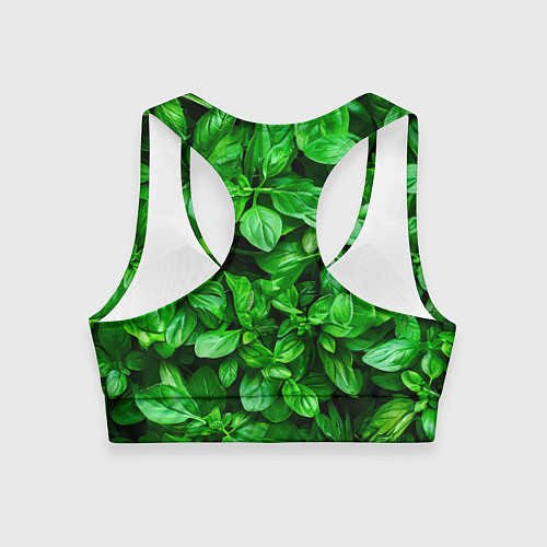 Женский спортивный топ Базилик зеленый / 3D-принт – фото 2