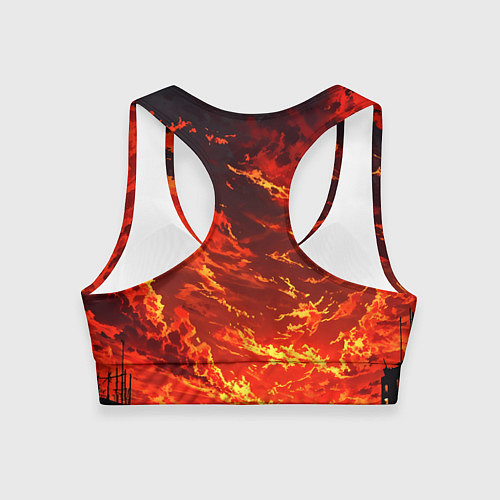 Женский спортивный топ Багровый огненный закат / 3D-принт – фото 2
