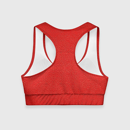 Женский спортивный топ Красная кожаная текстура / 3D-принт – фото 2