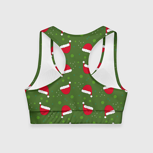 Женский спортивный топ Шапка Санты / 3D-принт – фото 2
