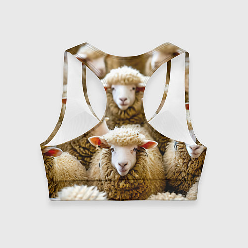 Женский спортивный топ Стадо овец / 3D-принт – фото 2