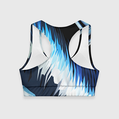 Женский спортивный топ Бело-синие острые полосы / 3D-принт – фото 2