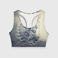 Топик спортивный женский Синяя кровь, цвет: 3D-принт