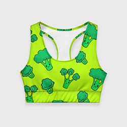 Топик спортивный женский Желтый брокколи 2, цвет: 3D-принт