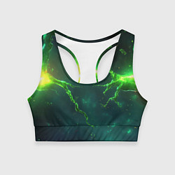 Топик спортивный женский Зеленые статичные брызги, цвет: 3D-принт