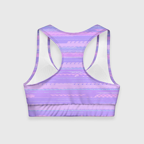 Женский спортивный топ Нежный сиреневый полосатый / 3D-принт – фото 2