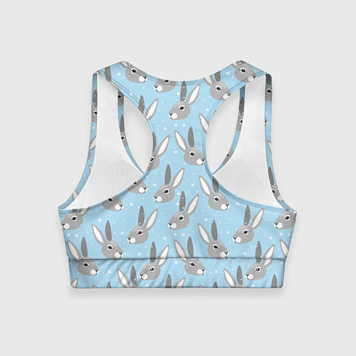 Женский спортивный топ Заяц со снежинками / 3D-принт – фото 2