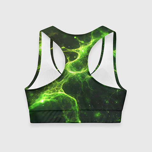 Женский спортивный топ Зеленые волокна текстура / 3D-принт – фото 2