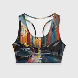 Топик спортивный женский Улица в стиле экспрессионизм, цвет: 3D-принт