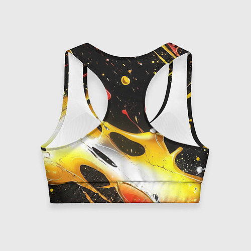 Женский спортивный топ Текстура краска / 3D-принт – фото 2