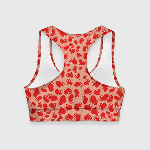 Женский спортивный топ Сердца любви / 3D-принт – фото 2