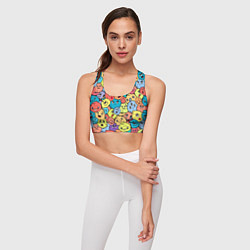 Топик спортивный женский Милые монстрики пришельцы, цвет: 3D-принт — фото 2