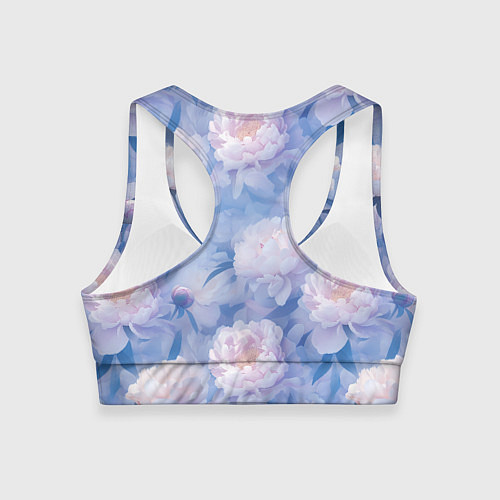 Женский спортивный топ Цветы в туманности / 3D-принт – фото 2