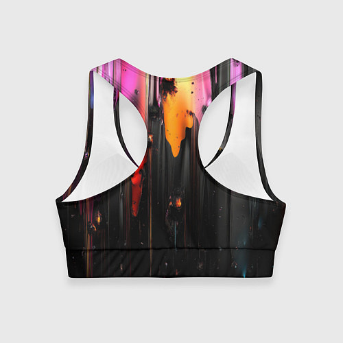 Женский спортивный топ Разноцветная рельефная краска текстура / 3D-принт – фото 2