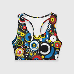 Топик спортивный женский Абстракция геометрическая, цвет: 3D-принт