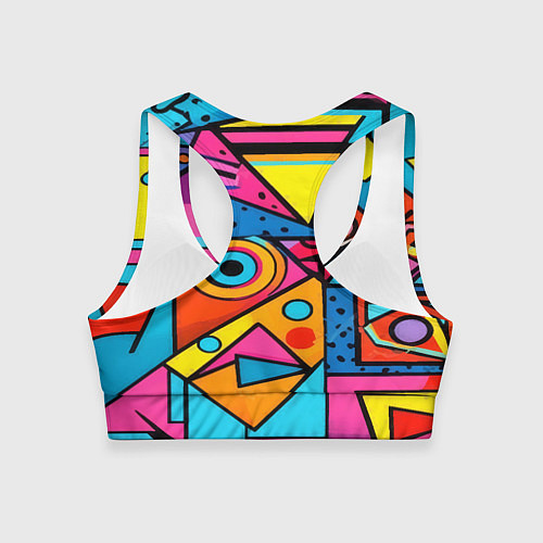 Женский спортивный топ Кислая геометрия / 3D-принт – фото 2