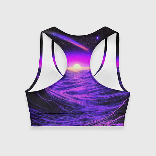 Женский спортивный топ Космический пейзаж и комета / 3D-принт – фото 2