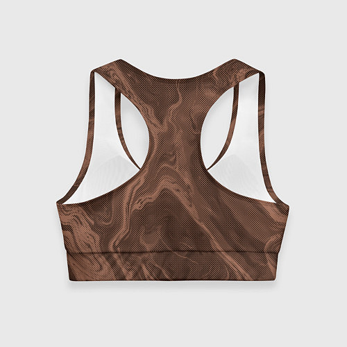 Женский спортивный топ Коричневый абстракция в точку / 3D-принт – фото 2