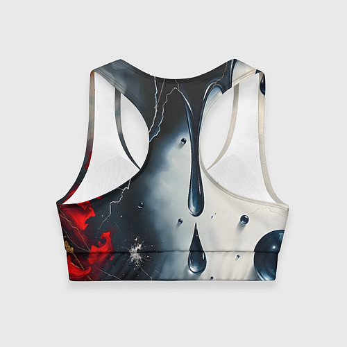 Женский спортивный топ Сюрреалистичная абстракция с каплями / 3D-принт – фото 2