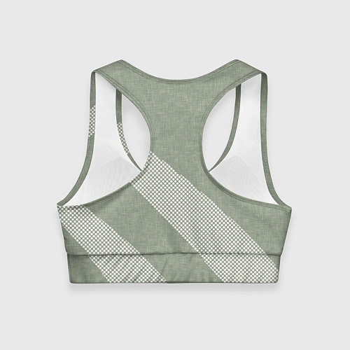 Женский спортивный топ Светлый серо-зелёный абстрактный / 3D-принт – фото 2