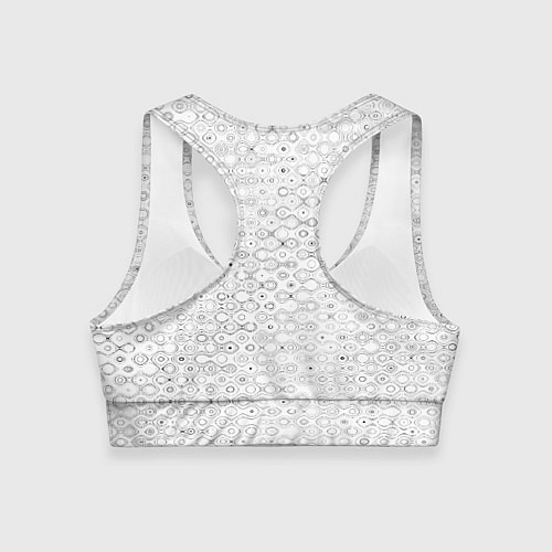 Женский спортивный топ Белый с абстрактным узором / 3D-принт – фото 2