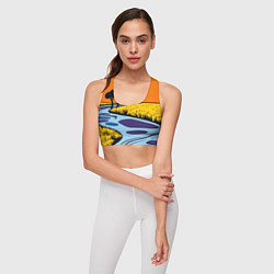 Топик спортивный женский Пейзаж с фантастической природой, цвет: 3D-принт — фото 2
